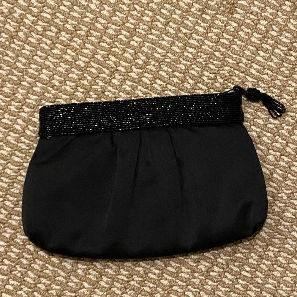 Vintage Black Cocktail Purse with Beading